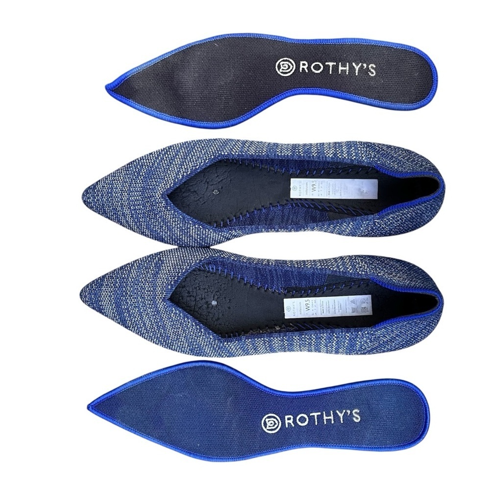 Rothy’s The Point Flats in Blue Denim Knit – Size 9.5 - Picture 5 of 8